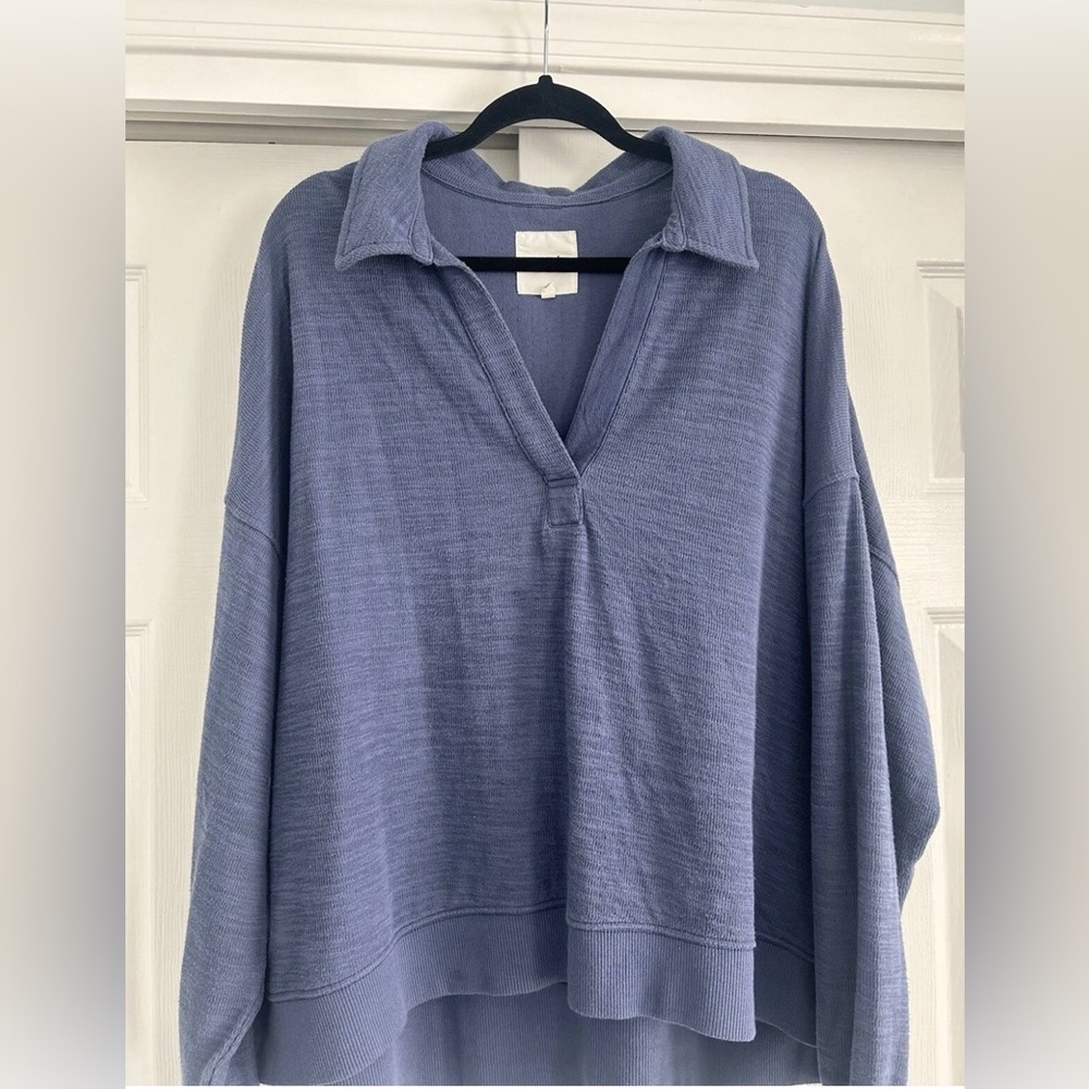 Aerie Dusty Blue Lightweight Pullover Top